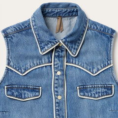 Sleeveless Denim Western Shirt Blue | Stetson Women
