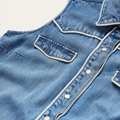 Sleeveless Denim Western Shirt Blue | Stetson Women