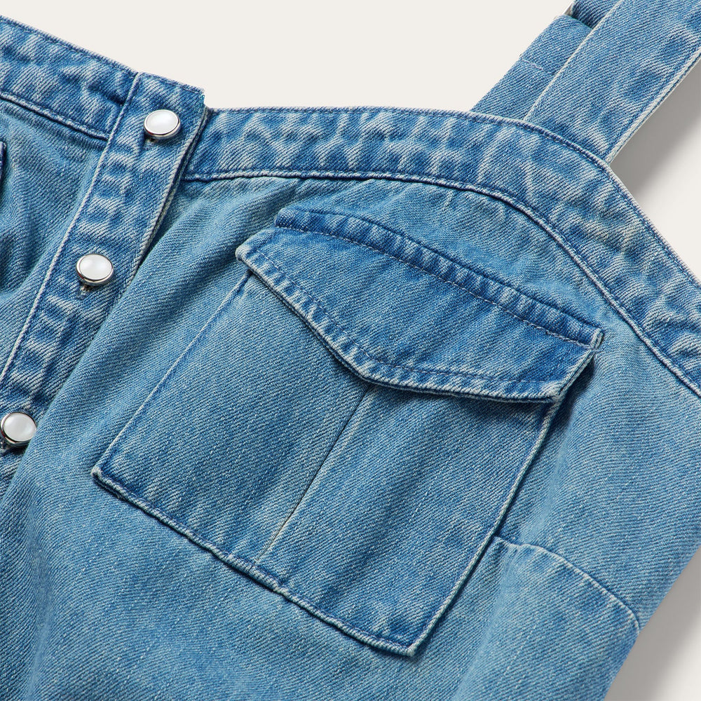 Button Front Denim Tank Top Blue | Stetson Women