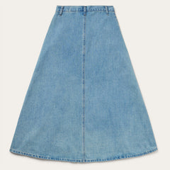 Light Wash Denim Skirt Blue | Stetson Women
