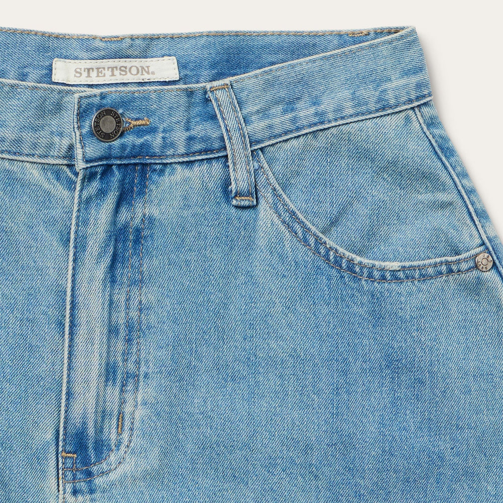 Light Wash Denim Skirt Blue | Stetson Women