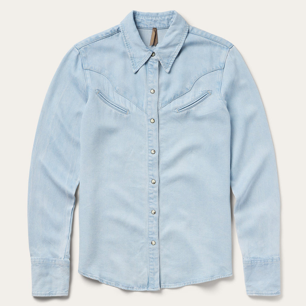 Arrow Pocket Denim Shirt Blue | Stetson Women