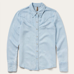 Arrow Pocket Denim Shirt Blue | Stetson Women