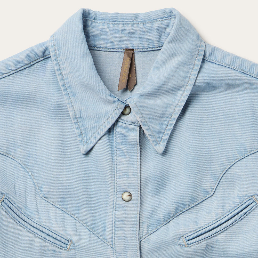 Arrow Pocket Denim Shirt Blue | Stetson Women