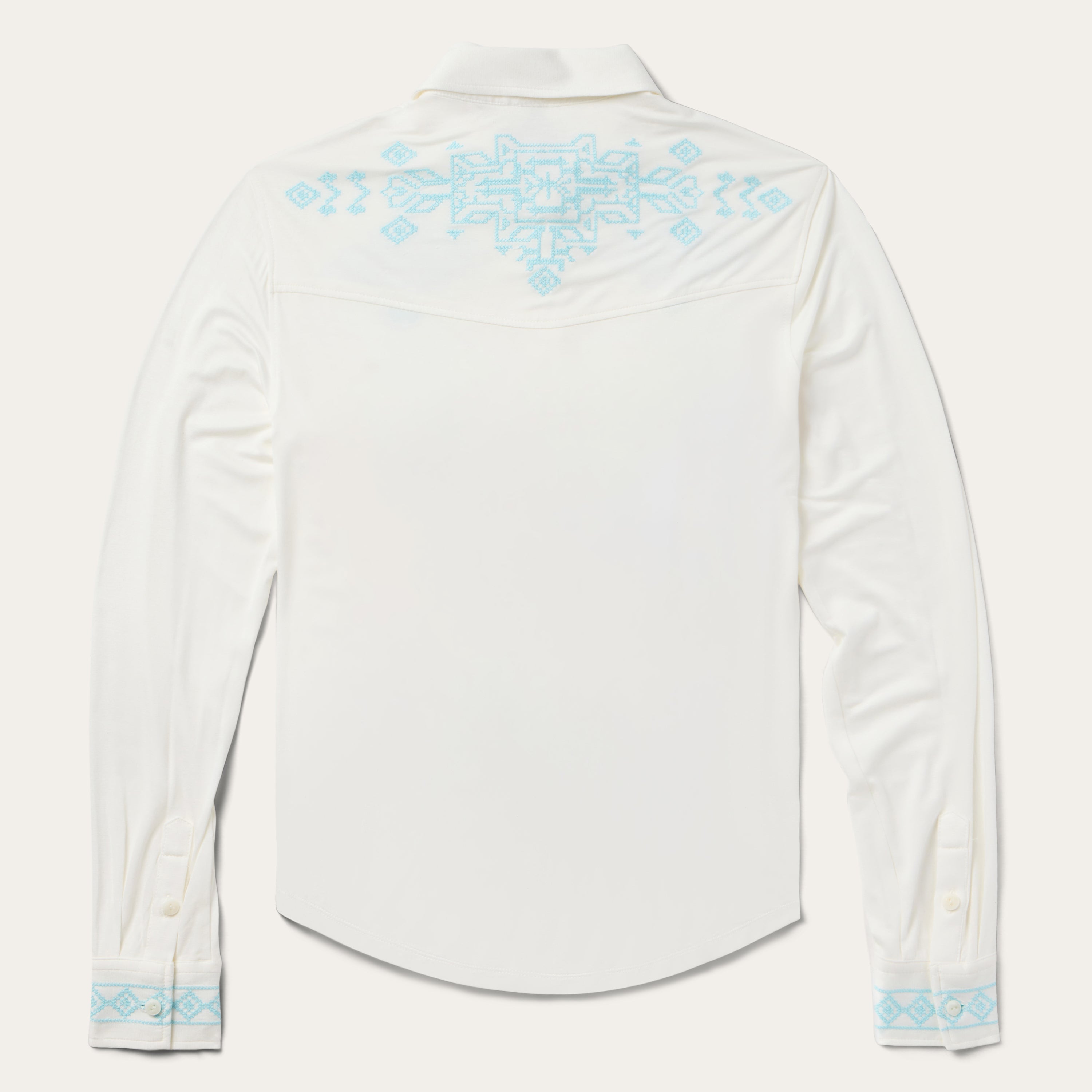 Embroidered Modal Western Shirt White | Stetson Women