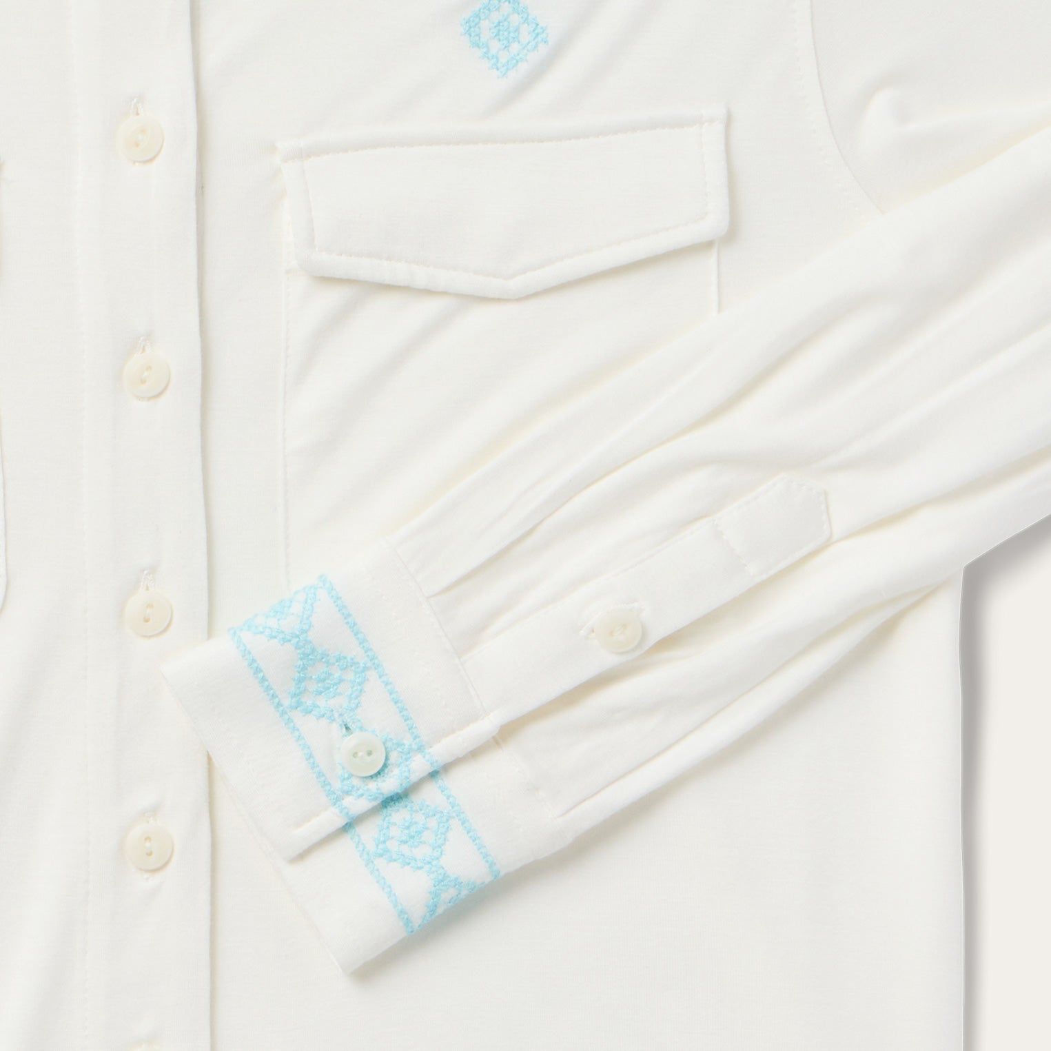 Embroidered Modal Western Shirt White | Stetson Women