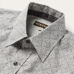 Pewter Filigree Short-Sleeve Western Shirt Grey | Stetson Men