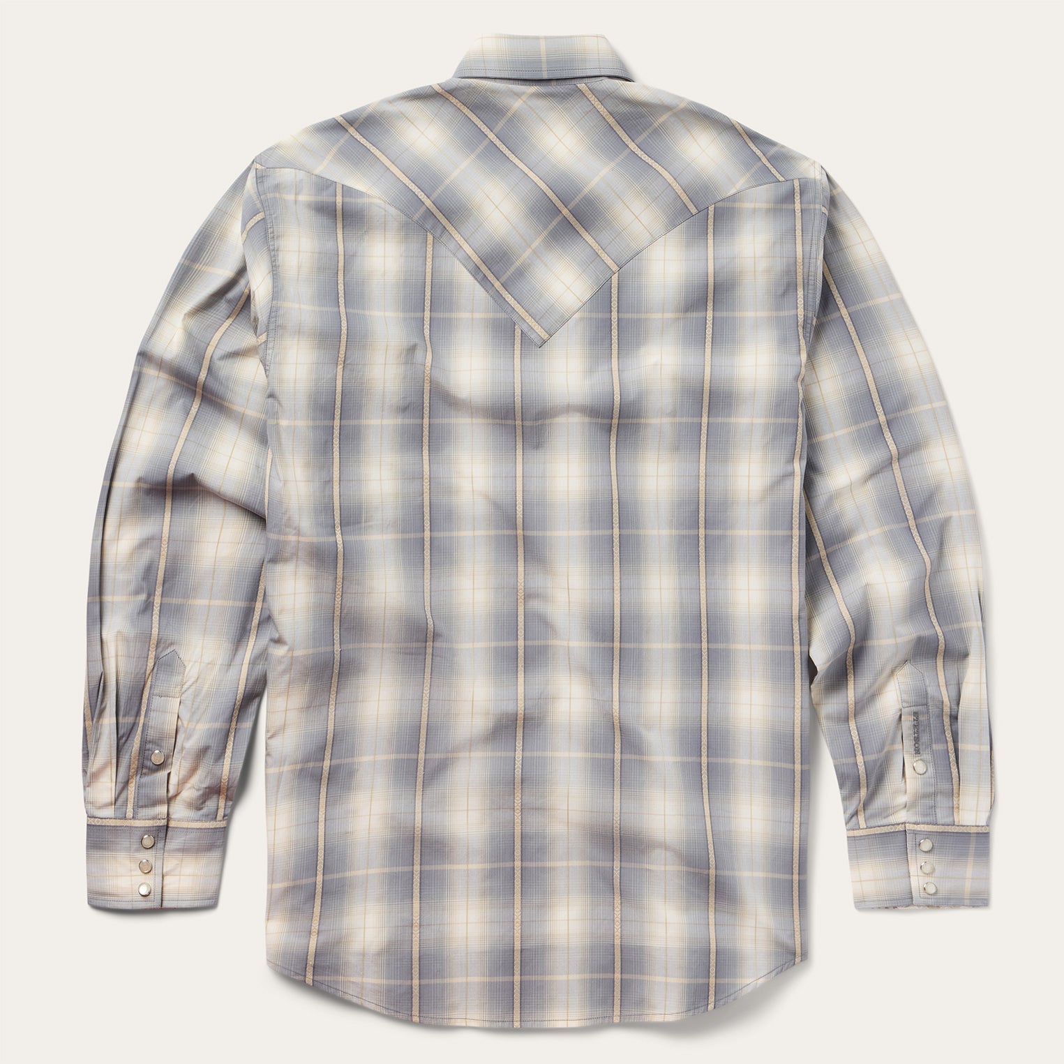 Smoke Diamonds Plaid Western Shirt Grey | Stetson Men