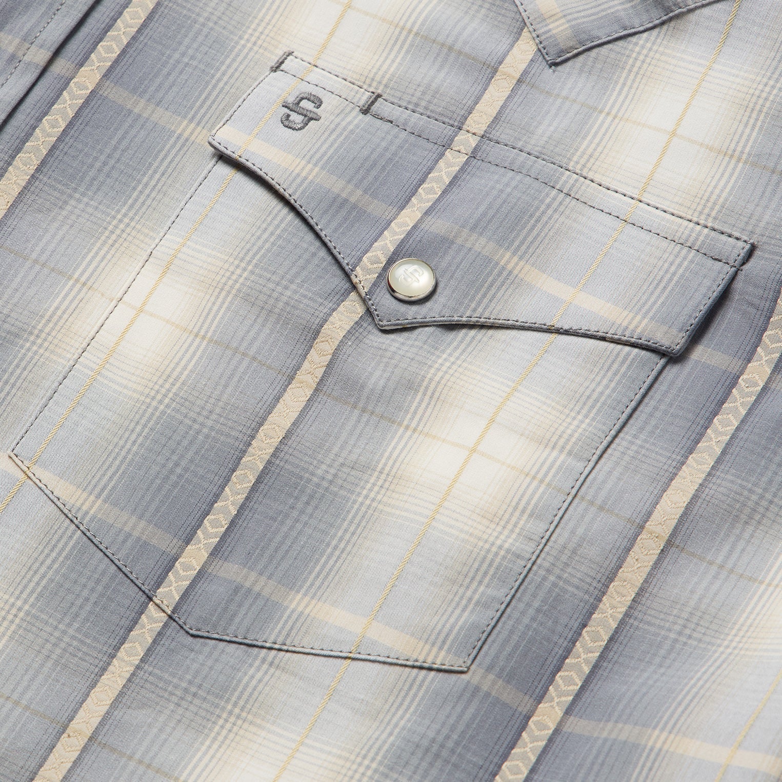 Smoke Diamonds Plaid Western Shirt Grey | Stetson Men