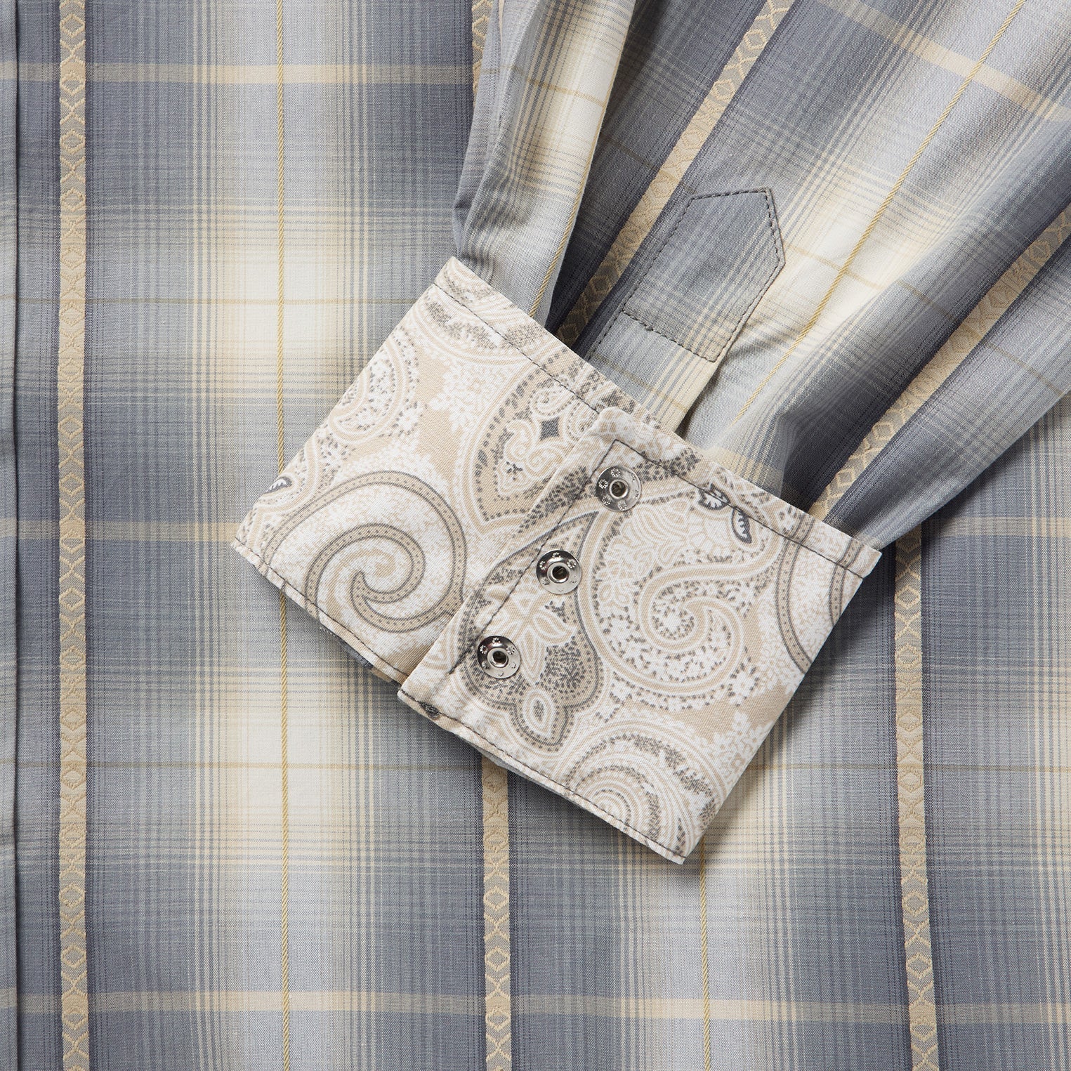 Smoke Diamonds Plaid Western Shirt Grey | Stetson Men