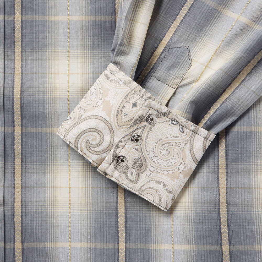 Smoke Diamonds Plaid Western Shirt Grey | Stetson Men