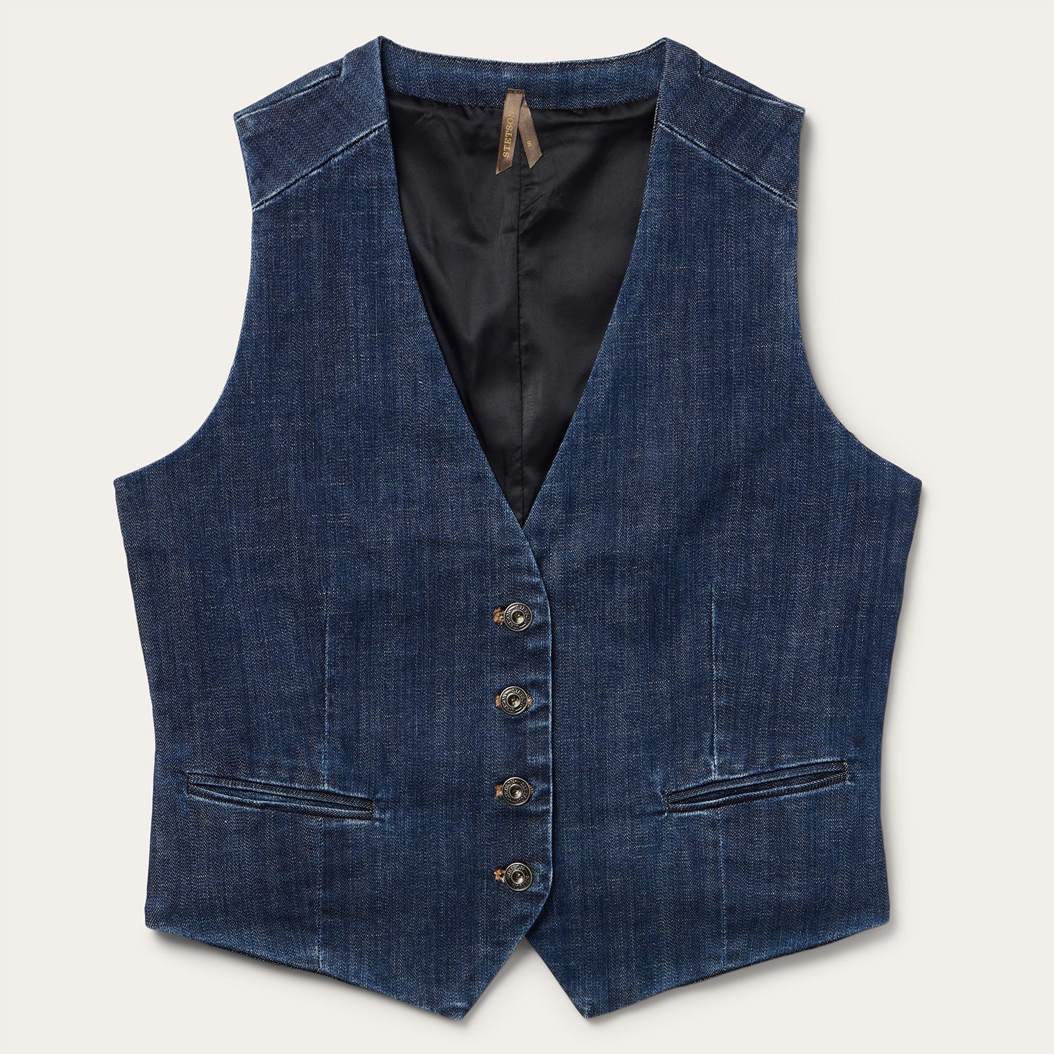 Dark Wash Stretch Denim Vest Blue | Stetson Women