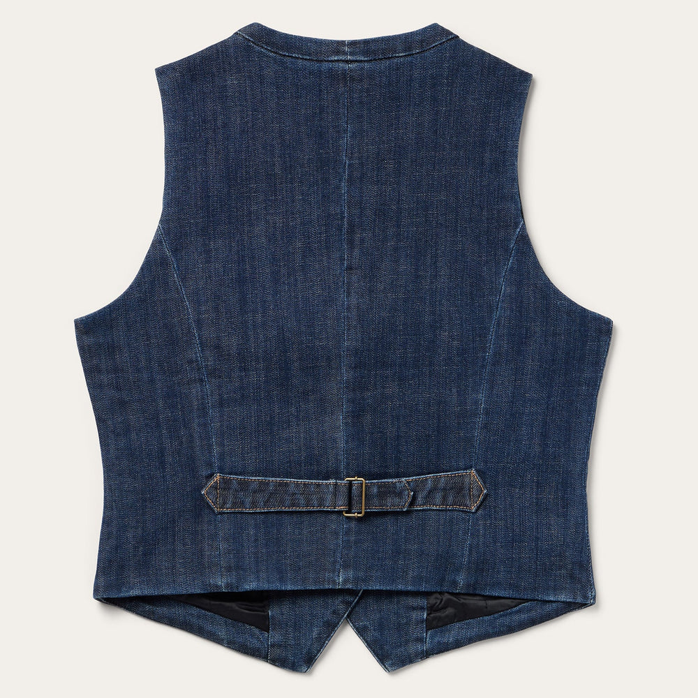 Dark Wash Stretch Denim Vest Blue | Stetson Women