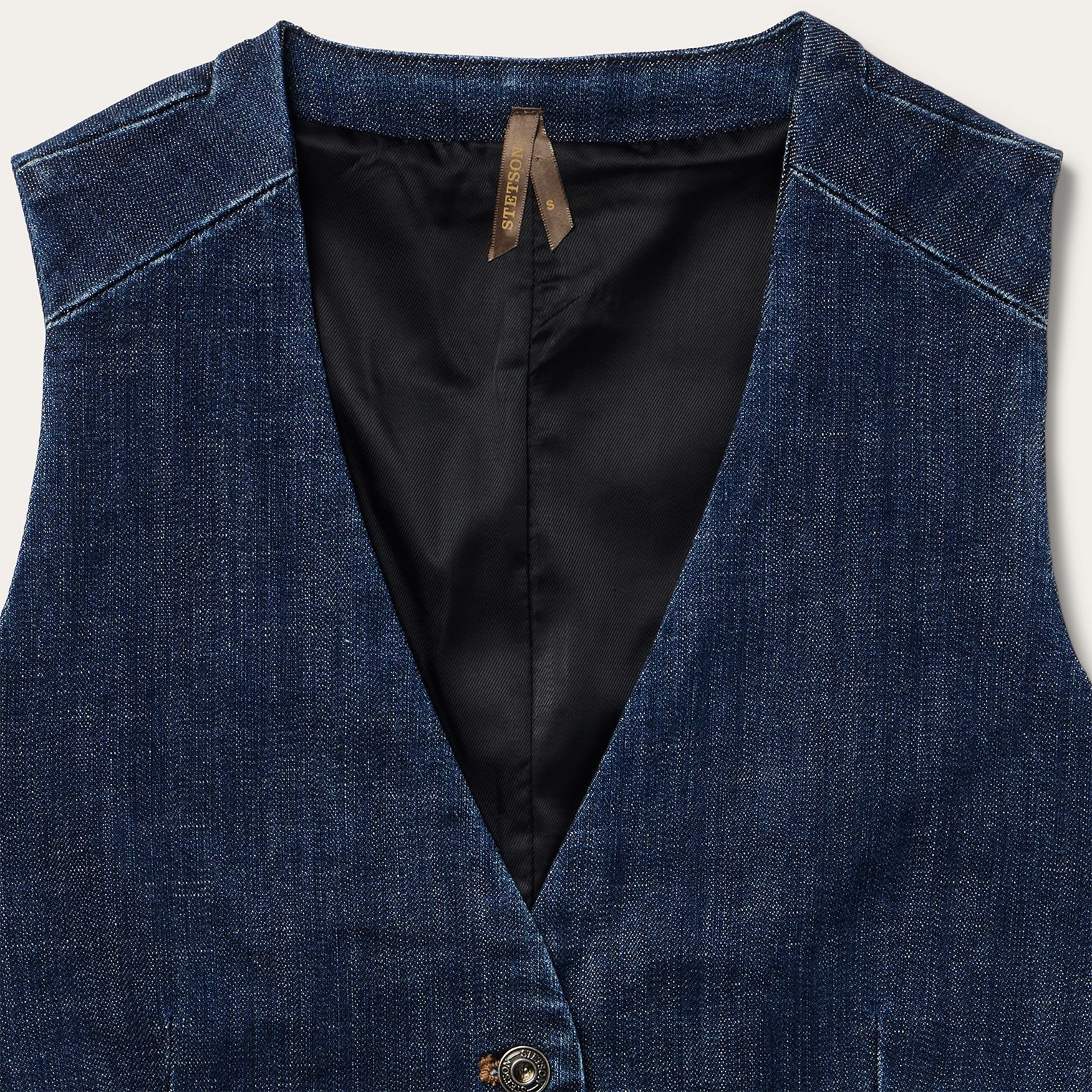 Dark Wash Stretch Denim Vest Blue | Stetson Women