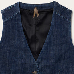 Dark Wash Stretch Denim Vest Blue | Stetson Women