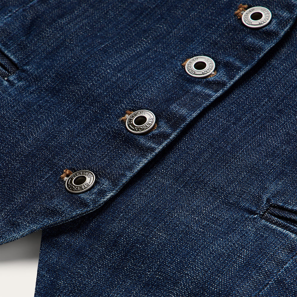 Dark Wash Stretch Denim Vest Blue | Stetson Women