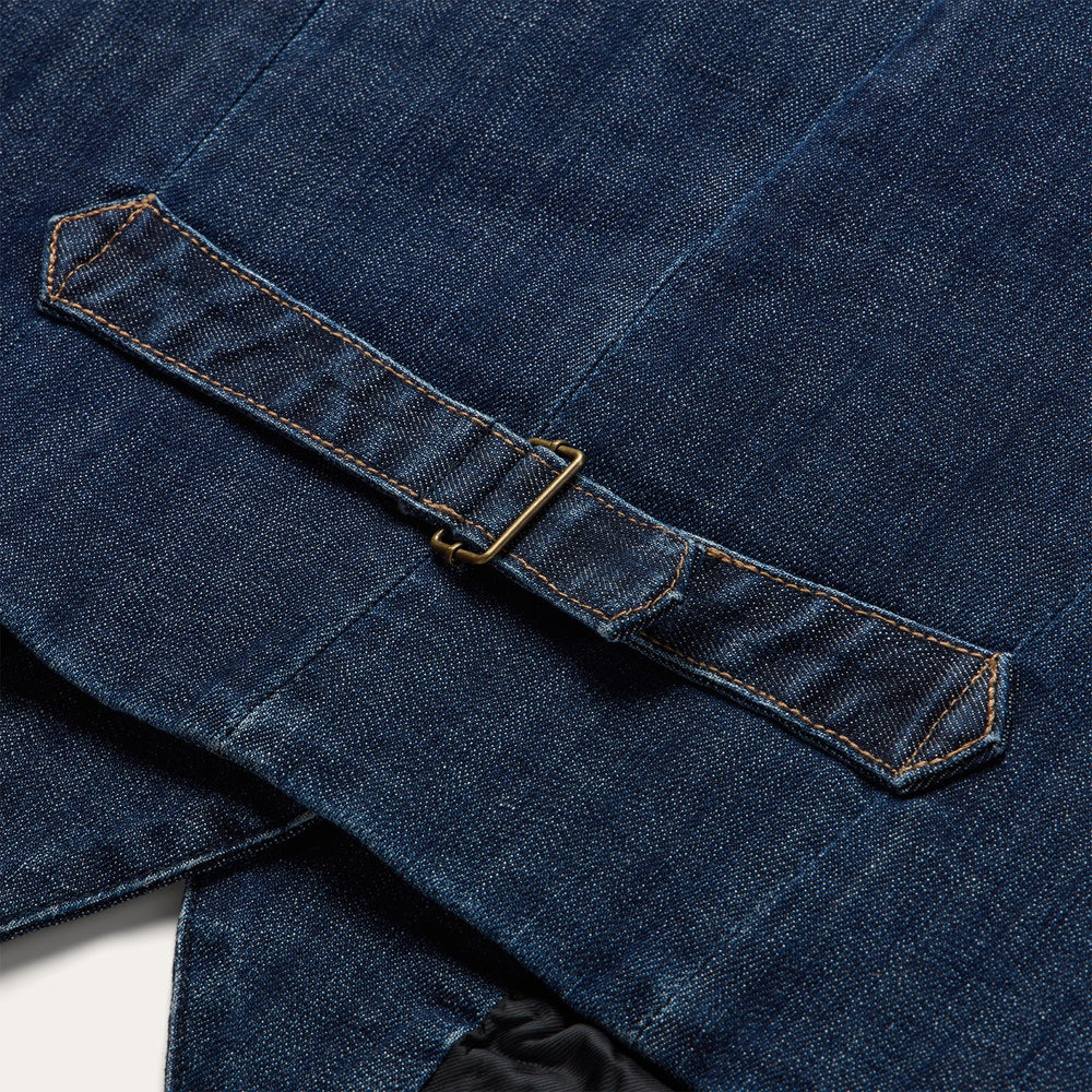 Dark Wash Stretch Denim Vest Blue | Stetson Women