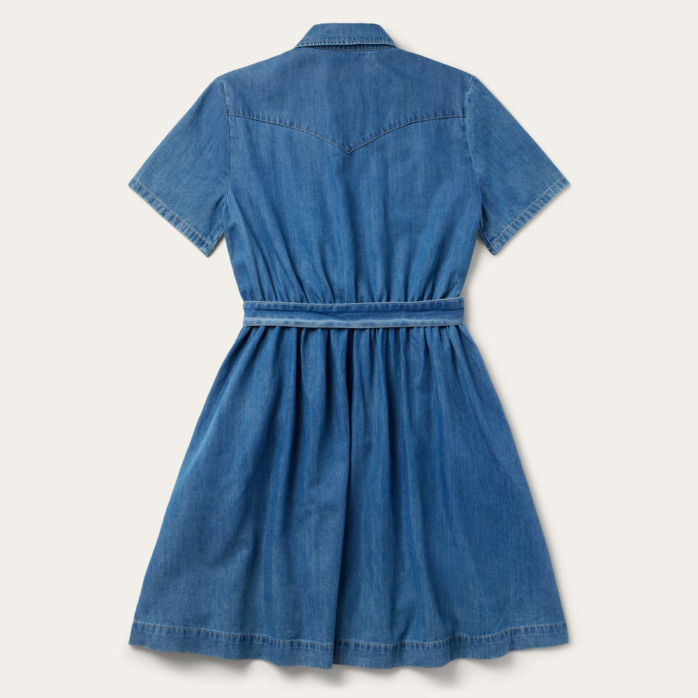 Smile Pocket Denim Dress Blue | Stetson Women