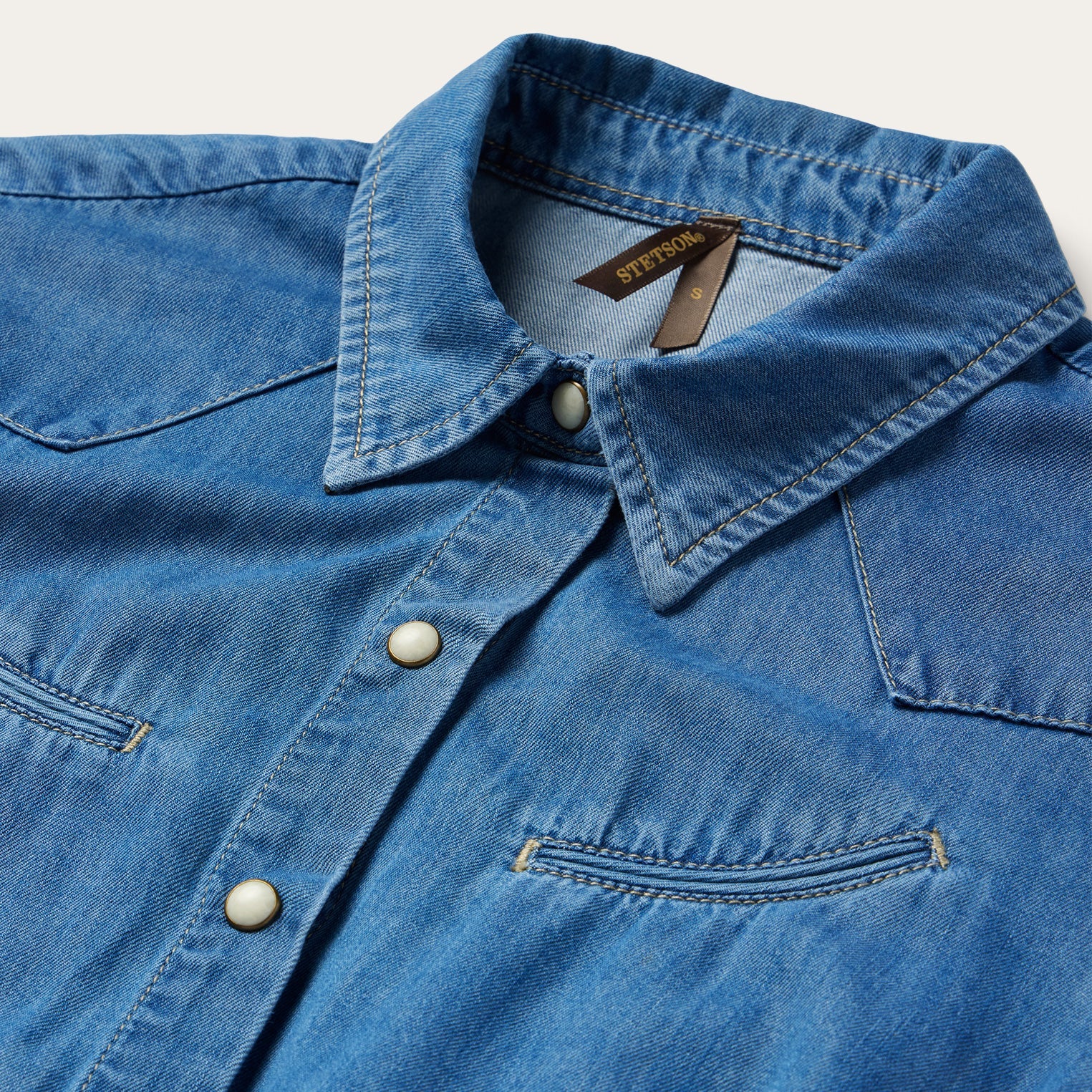 Smile Pocket Denim Dress Blue | Stetson Women