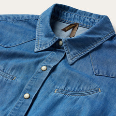 Smile Pocket Denim Dress Blue | Stetson Women