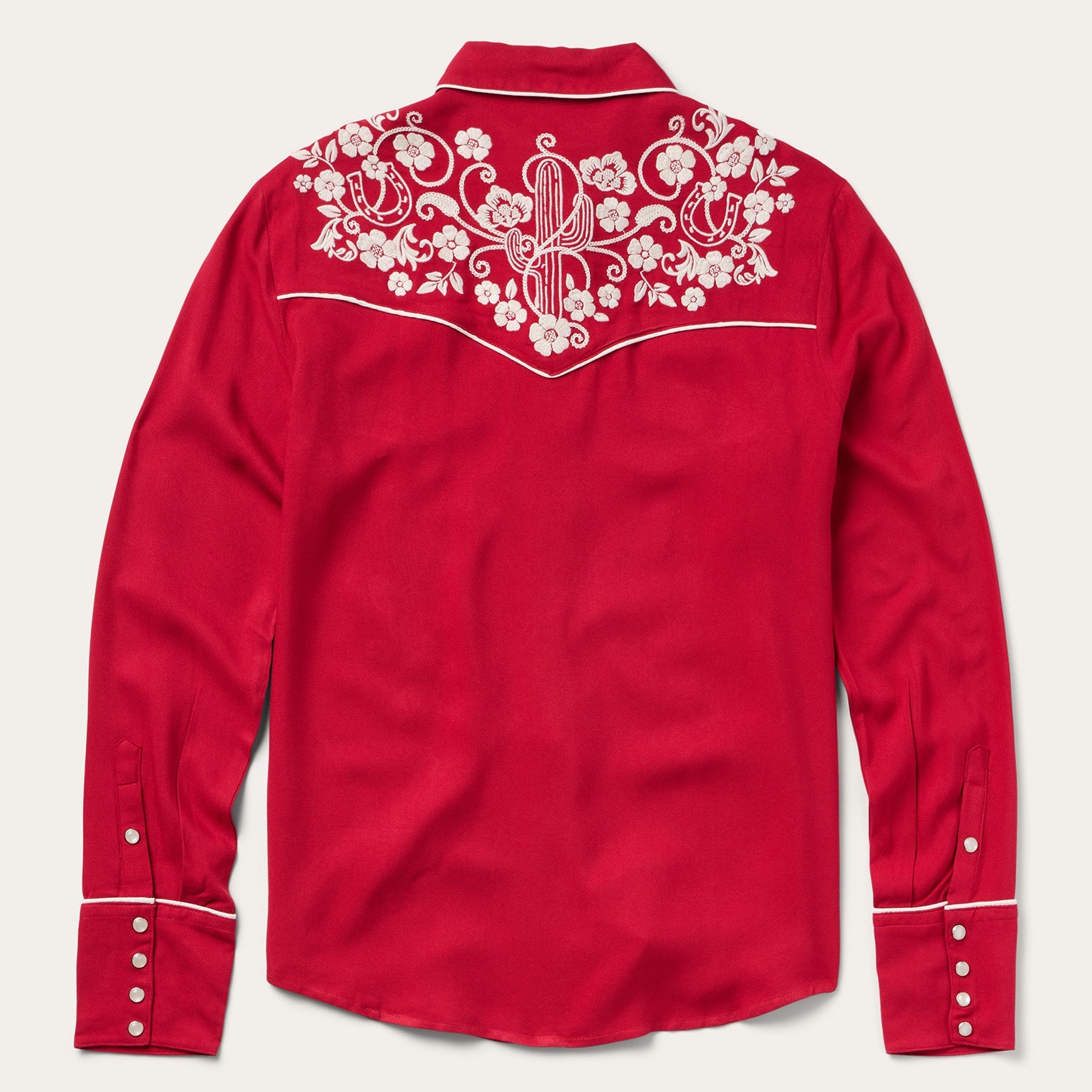 Embroidered Retro Western Shirt Red | Stetson Women