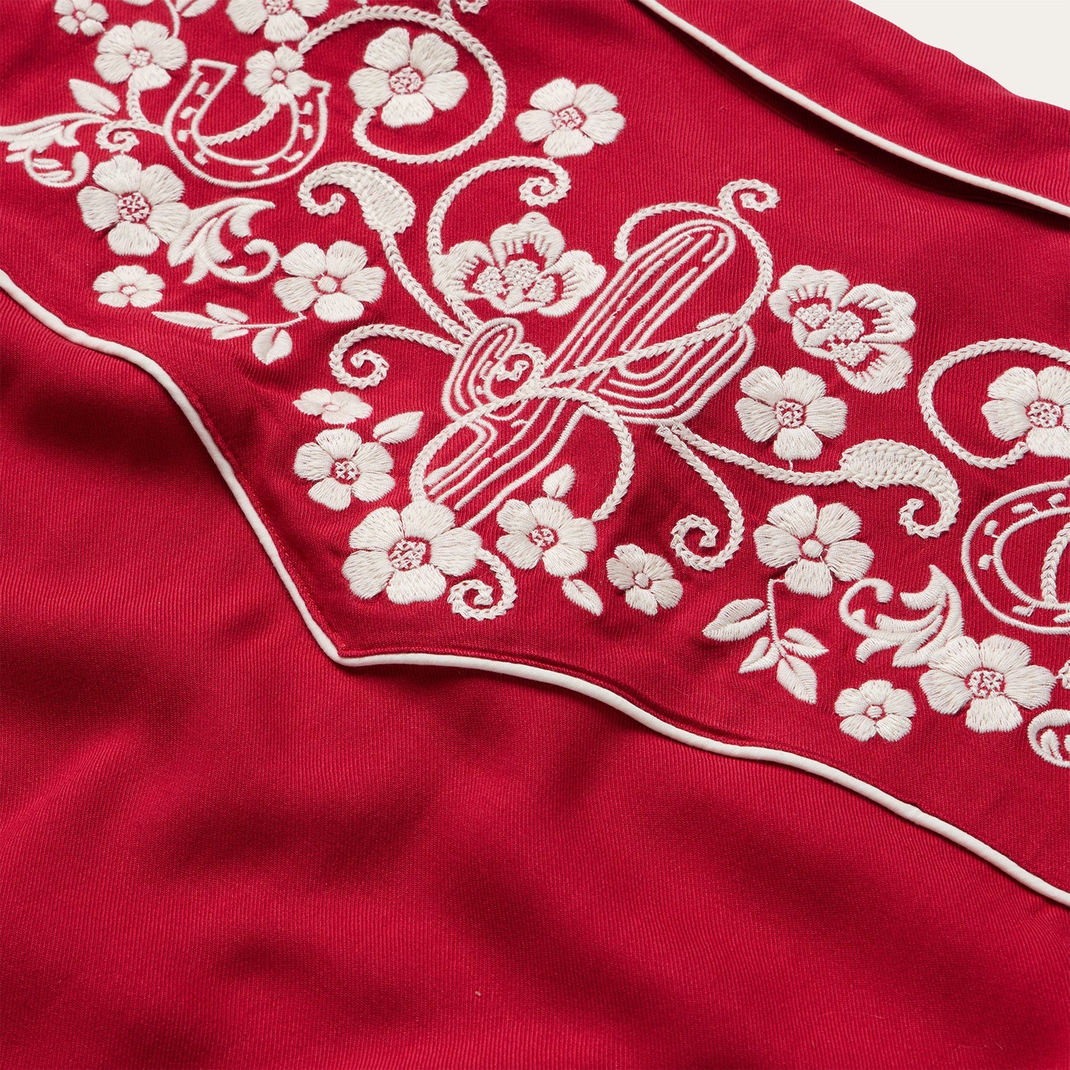 Embroidered Retro Western Shirt Red | Stetson Women