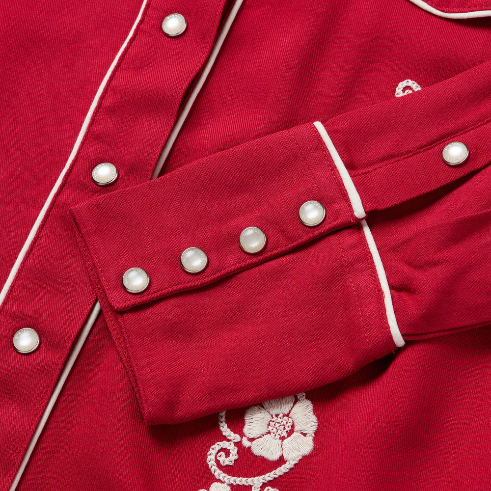 Embroidered Retro Western Shirt Red | Stetson Women