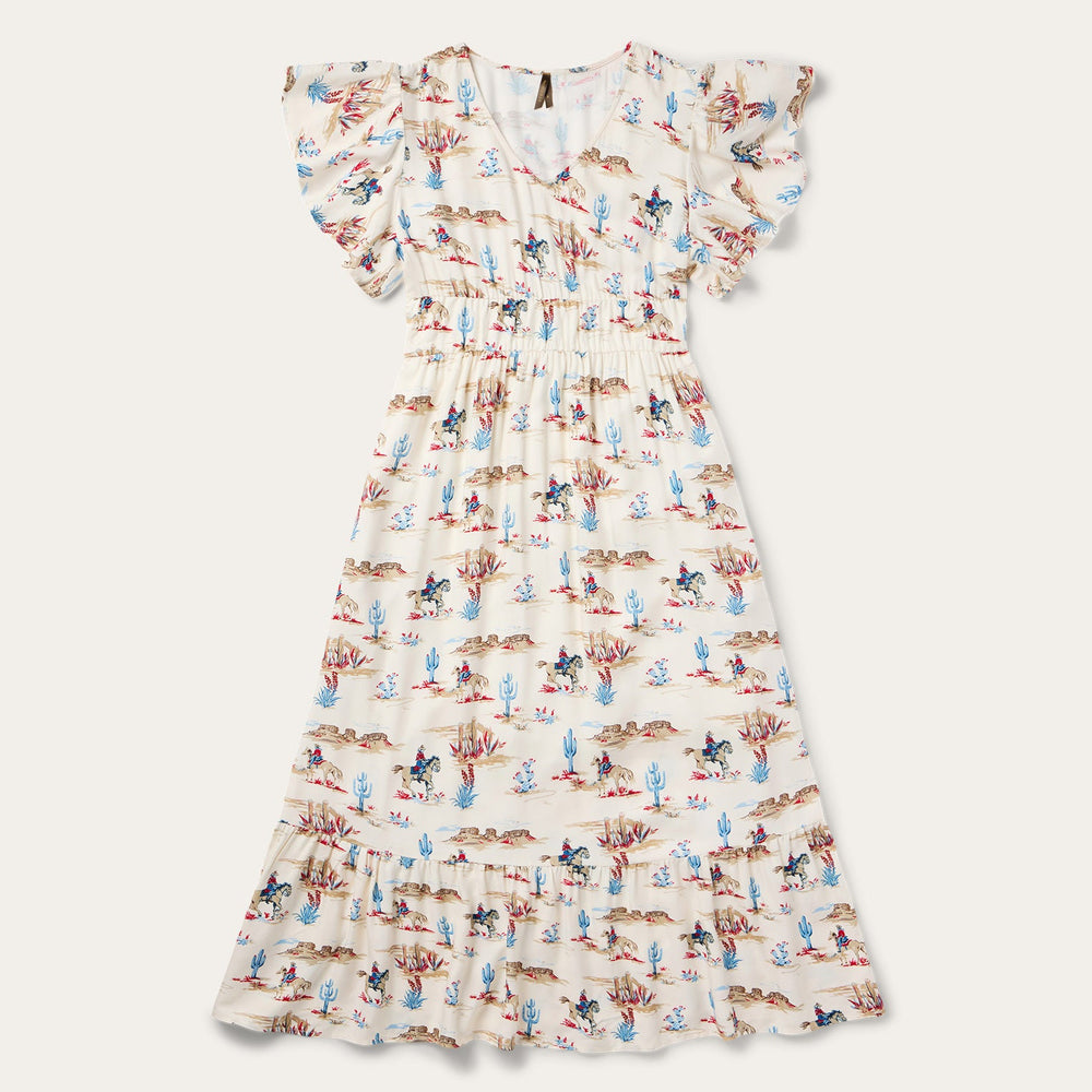Desert Trails Print Prairie Dress White | Stetson Women