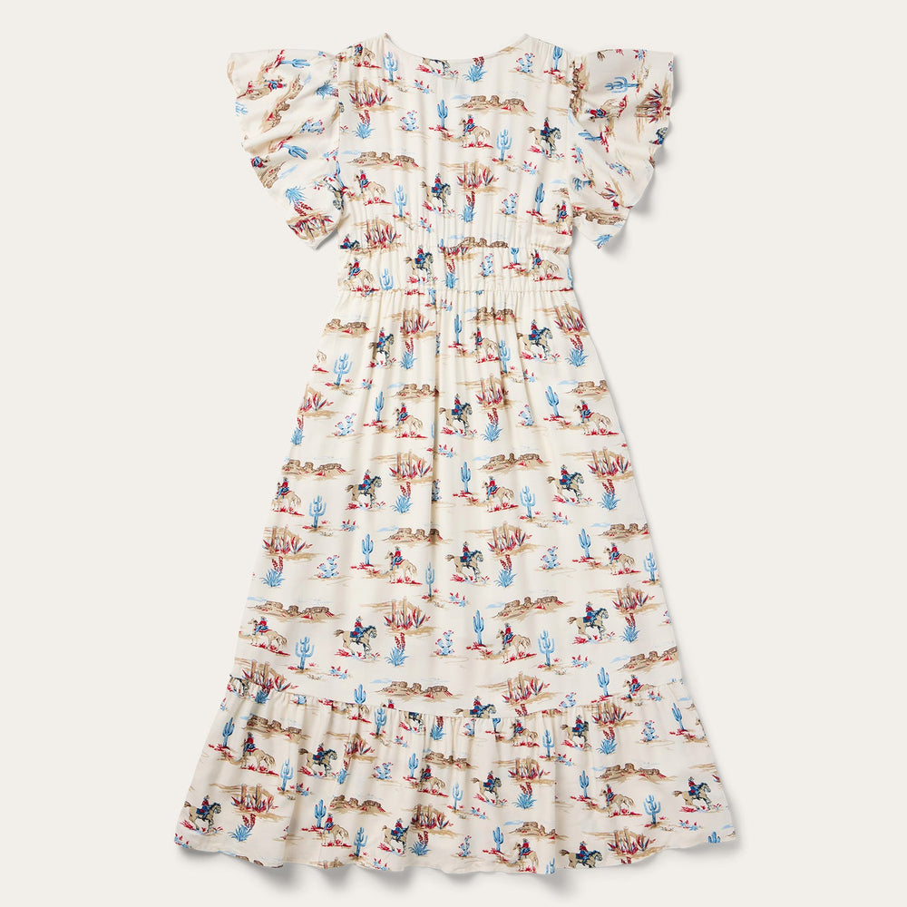 Desert Trails Print Prairie Dress White | Stetson Women