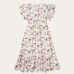 Desert Trails Print Prairie Dress White | Stetson Women