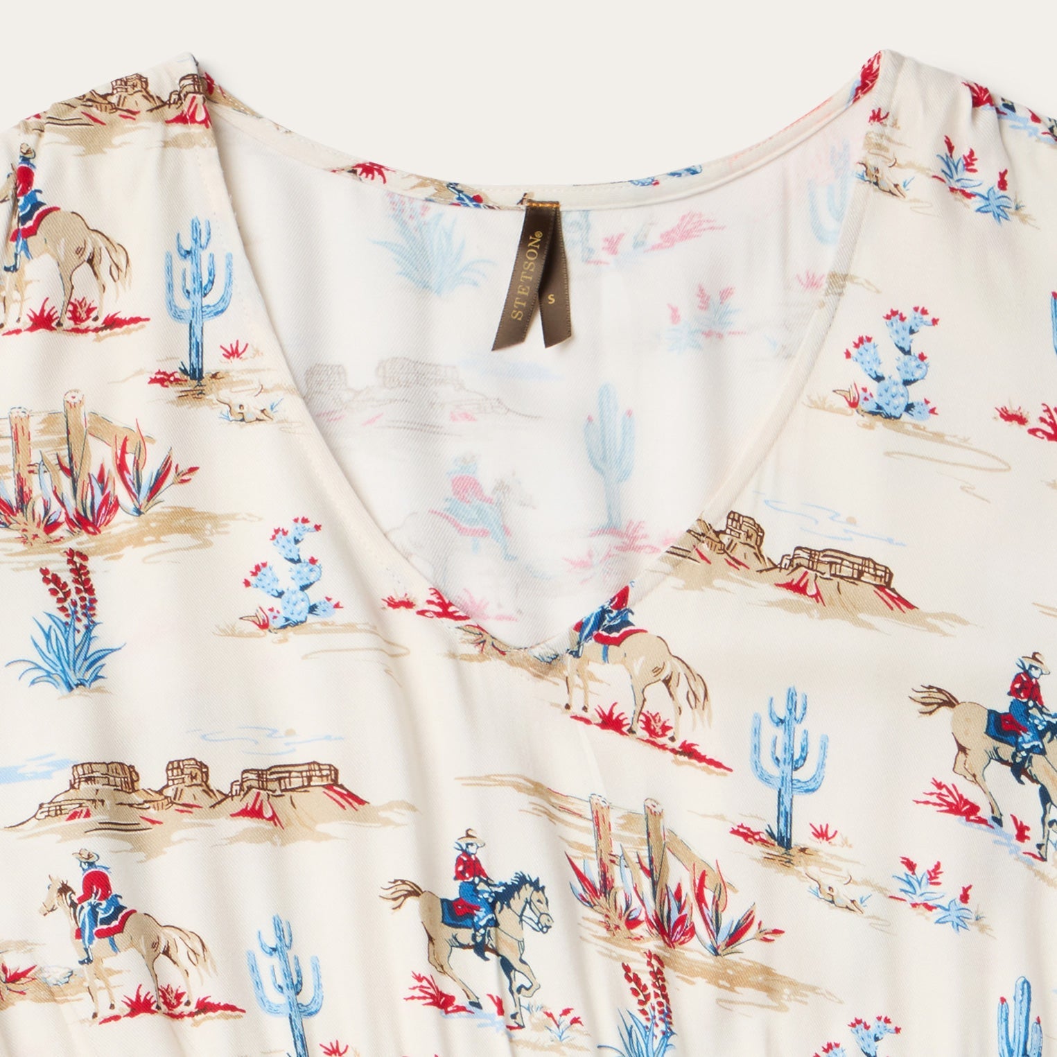 Desert Trails Print Prairie Dress White | Stetson Women