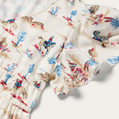 Desert Trails Print Prairie Dress White | Stetson Women