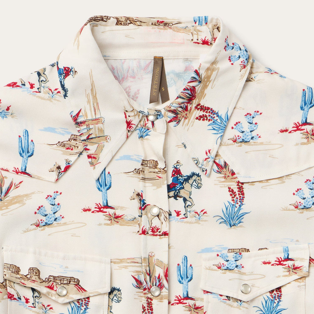 Desert Trail Print Western Shirt White | Stetson Women