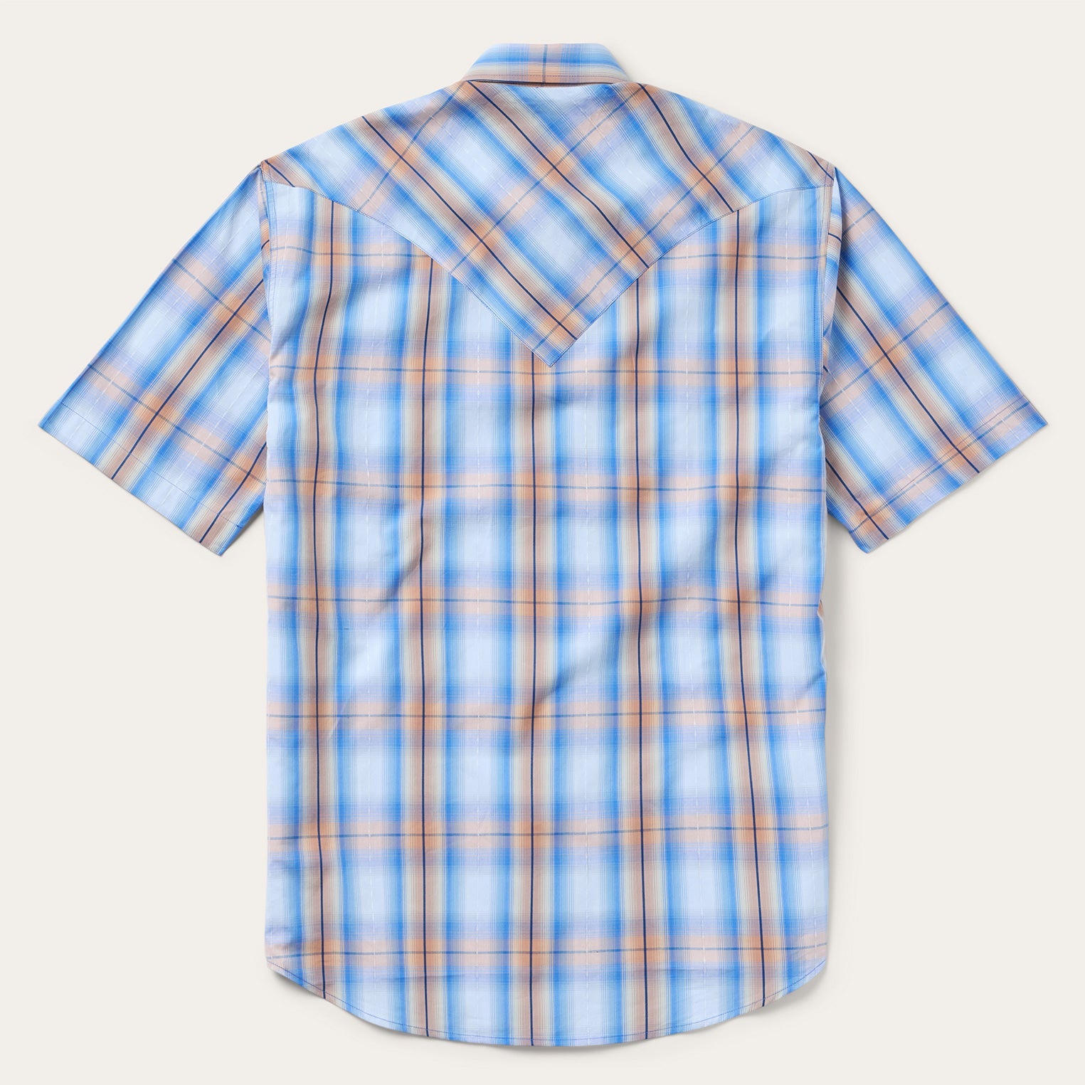 Sunrise Plaid Short-Sleeve Western Shirt Blue | Stetson Men
