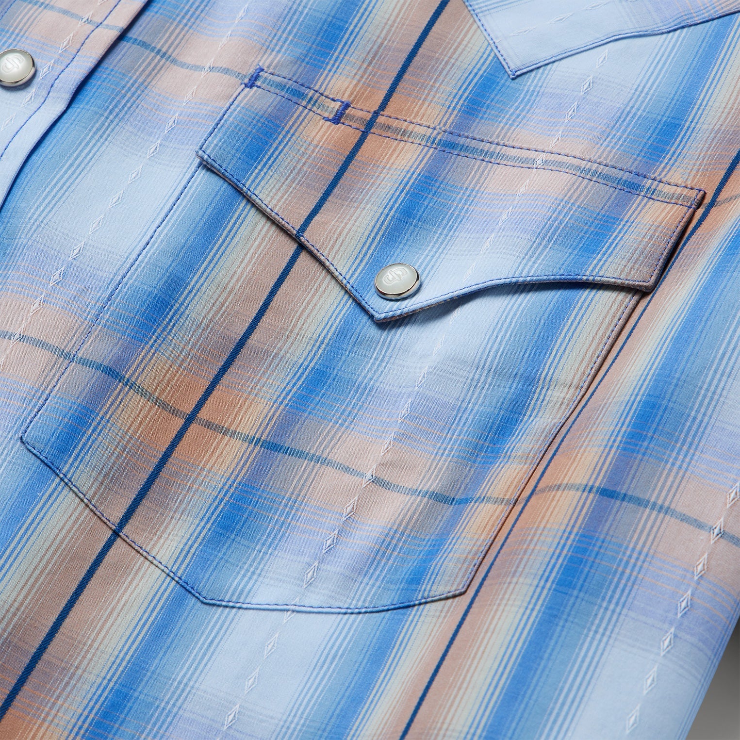 Sunrise Plaid Short-Sleeve Western Shirt Blue | Stetson Men