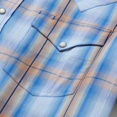 Sunrise Plaid Short-Sleeve Western Shirt Blue | Stetson Men