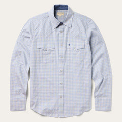 Ombre Plaid Check Western Shirt Blue | Stetson Men