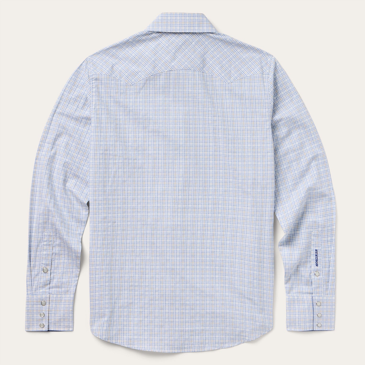 Ombre Plaid Check Western Shirt Blue | Stetson Men