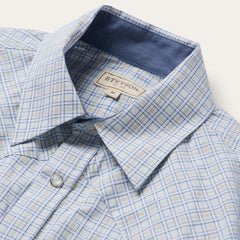 Ombre Plaid Check Western Shirt Blue | Stetson Men