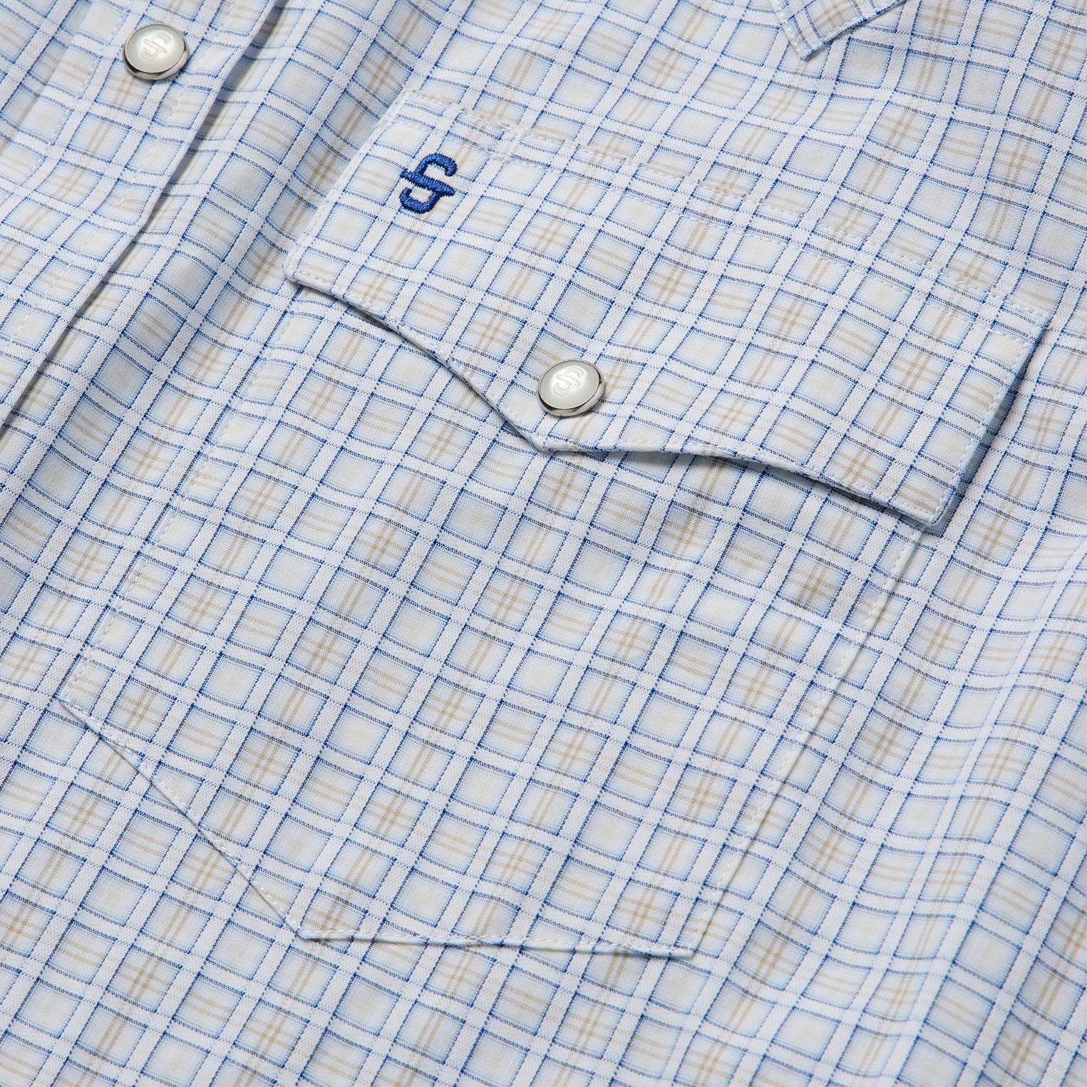 Ombre Plaid Check Western Shirt Blue | Stetson Men