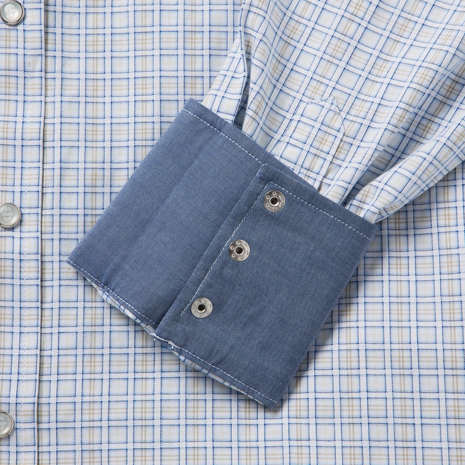 Ombre Plaid Check Western Shirt Blue | Stetson Men