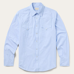 Fine Line Stripe Western Shirt Blue | Stetson Men