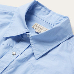 Fine Line Stripe Western Shirt Blue | Stetson Men