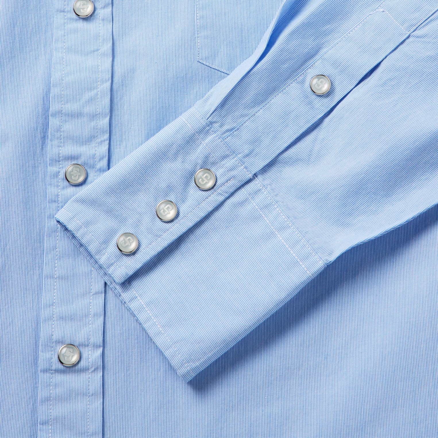Fine Line Stripe Western Shirt Blue | Stetson Men