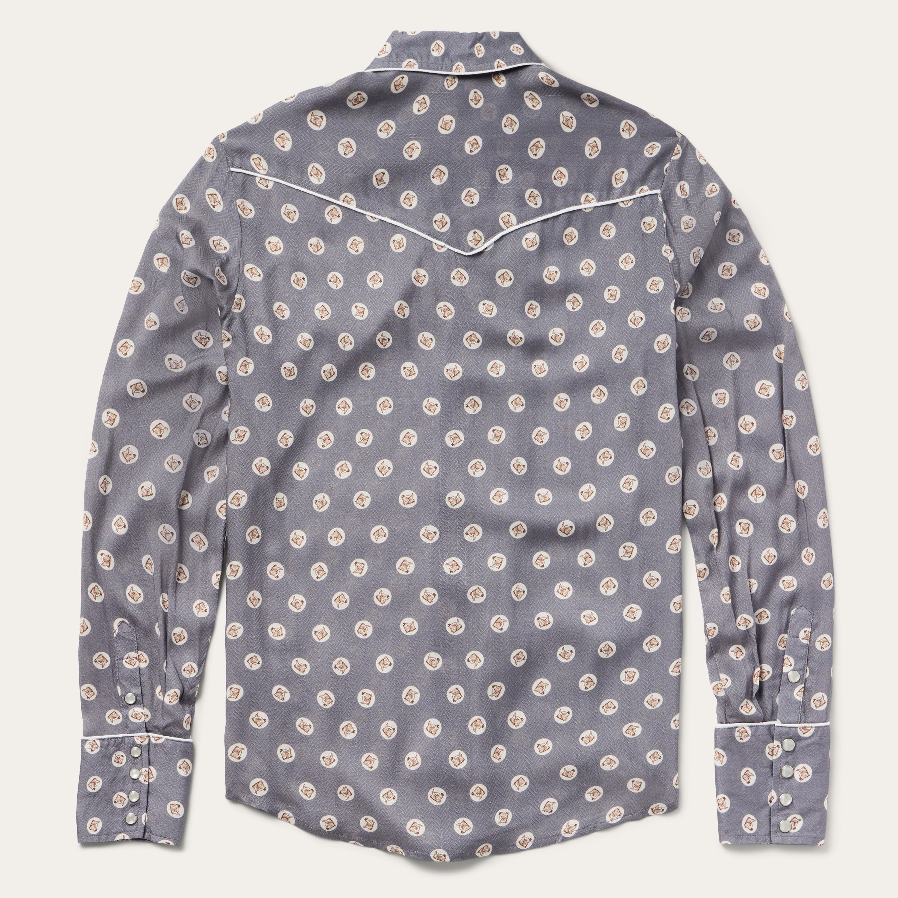 Horse Pennies Print Western Shirt Grey | Stetson Women
