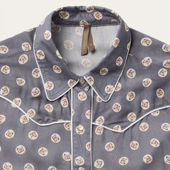 Horse Pennies Print Western Shirt Grey | Stetson Women