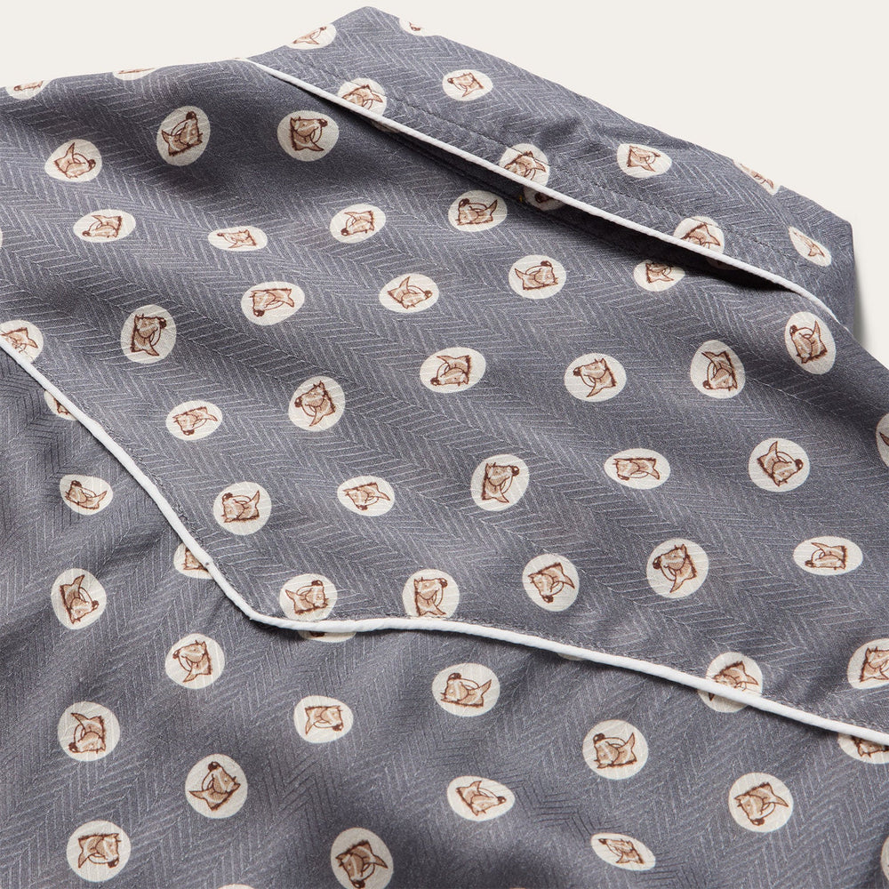 Horse Pennies Print Western Shirt Grey | Stetson Women