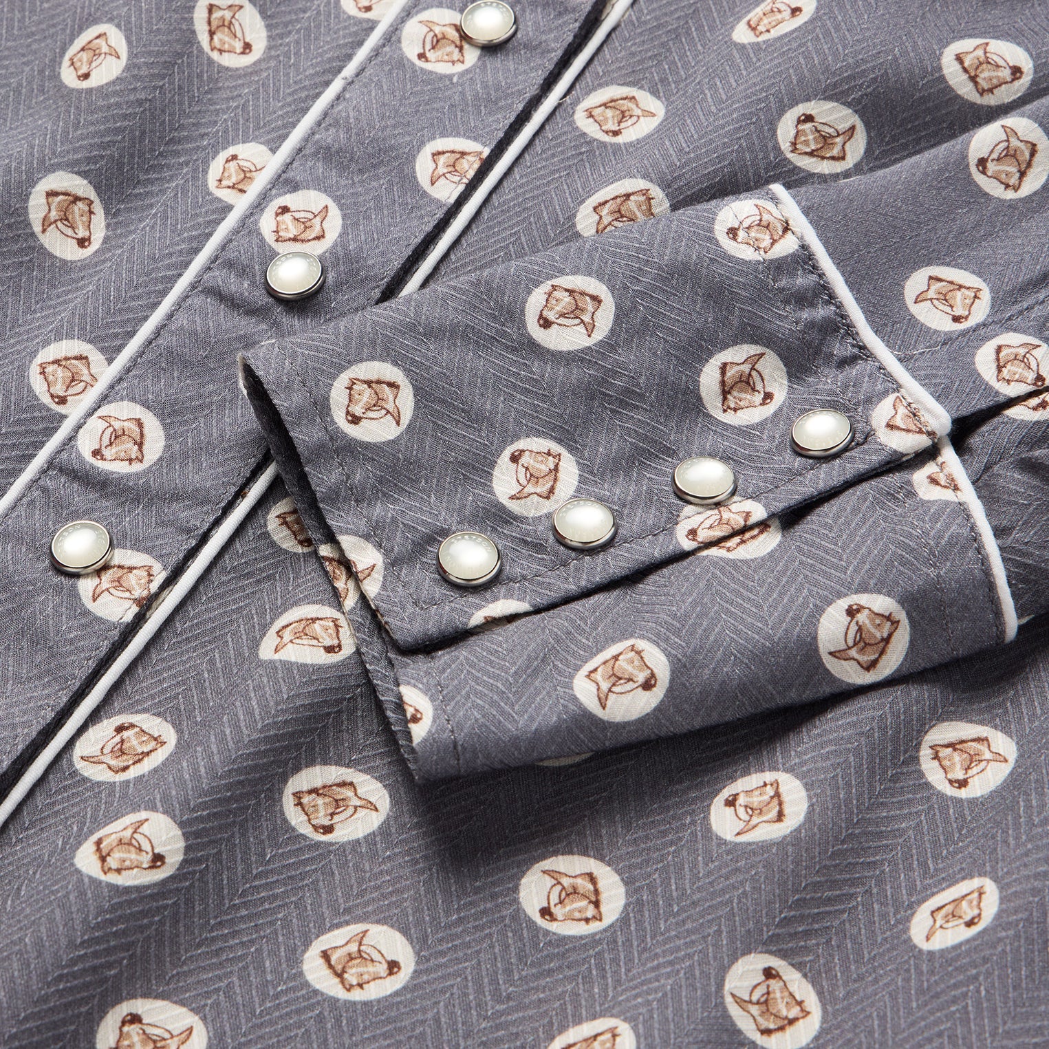 Horse Pennies Print Western Shirt Grey | Stetson Women