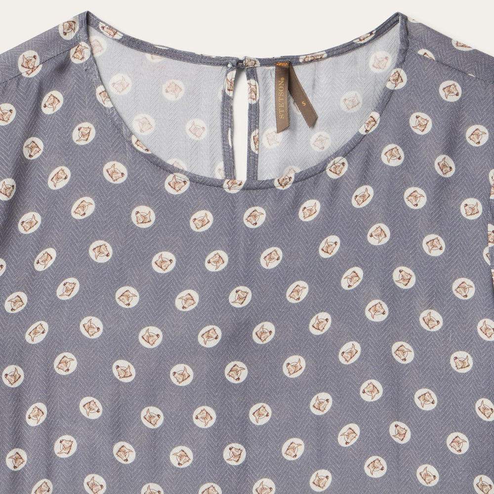 Horse Pennies Print Dress Grey | Stetson Women
