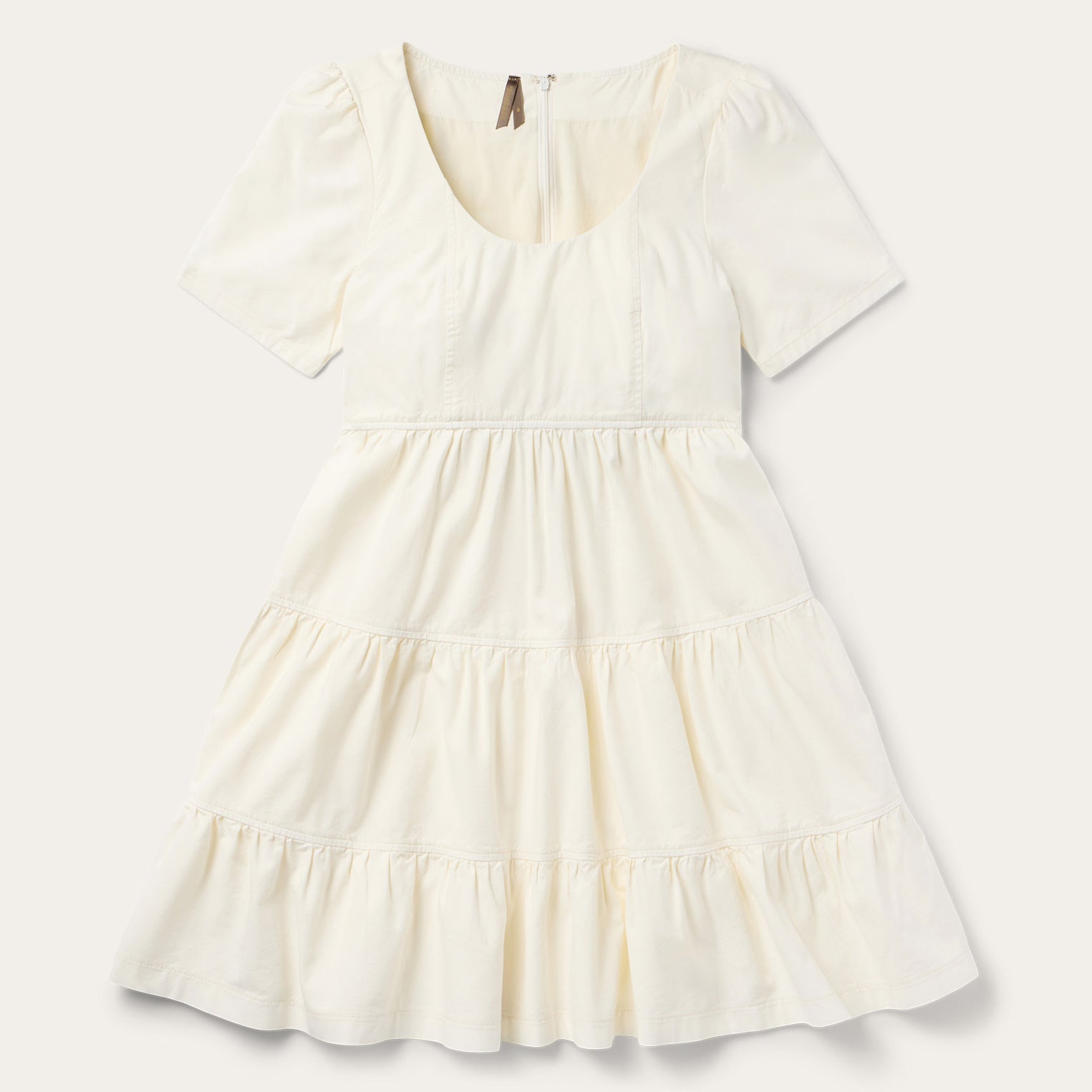 Cream Denim Tiered Dress White | Stetson Women